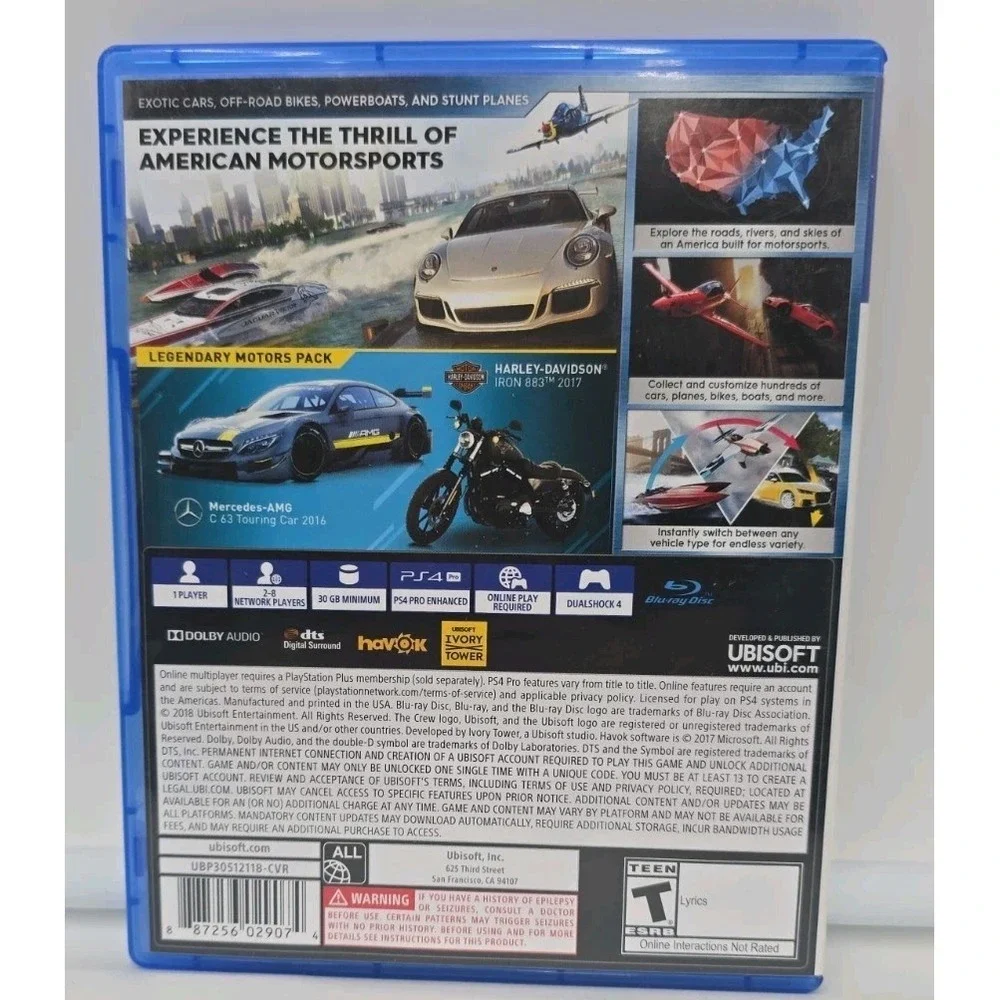 The Crew 2 PS4 PlayStation 4 Racing Game Complete CIB Tested Ubisoft